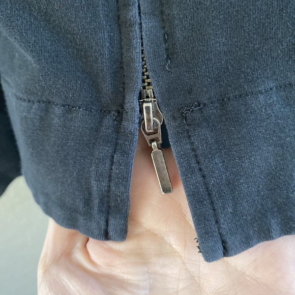 NIC+ZOE Womens Perfect Knit Ruched Jacket Size XS Black Ruffle Zip Up - Picture 6 of 13